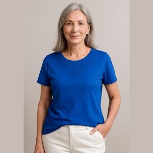 Alia Short Sleeve Top Royal Blue Size Large